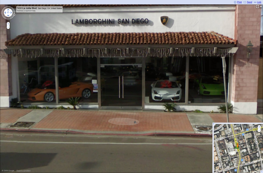 Street view Lamborghini San Diego