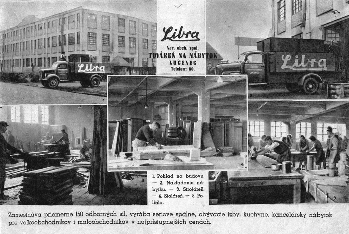 1947 - LIBRA, továreň na výrobu nábytku Lučenec