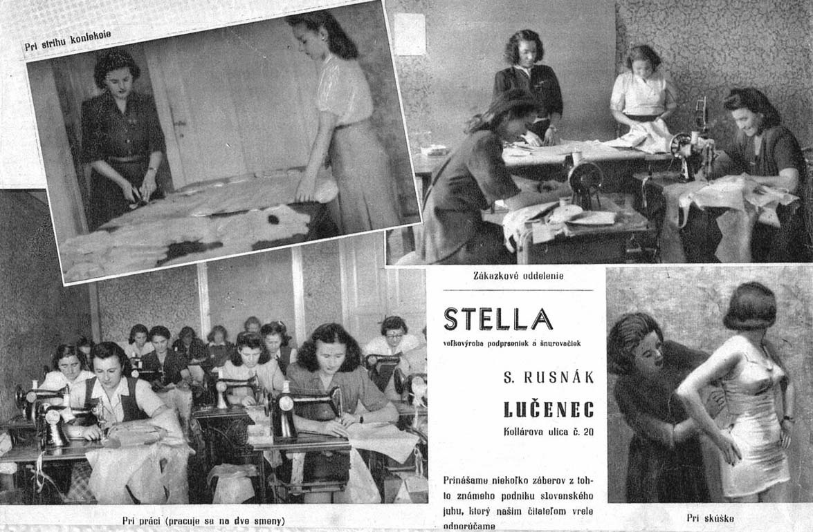 1947 - STELLA - továreň na výrobu podprseniek v Lučenci