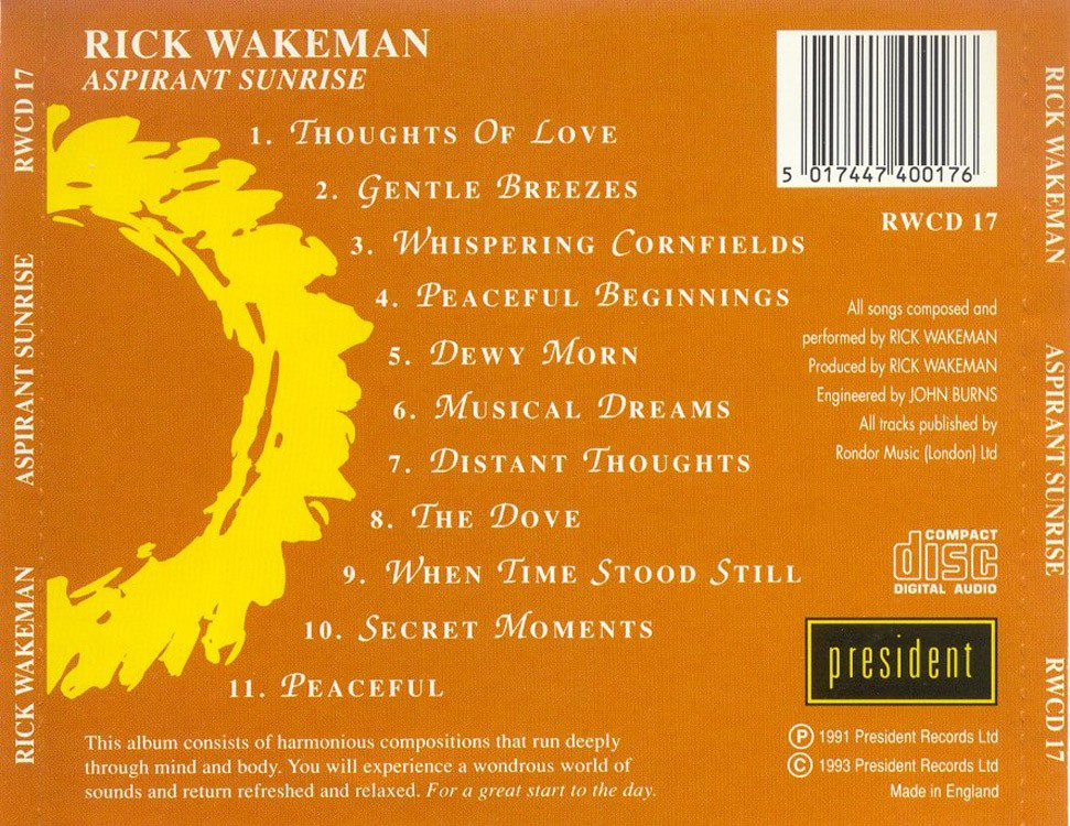 [AllCDCovers] rick wakeman aspirant sunrise 2006 retail cd-back