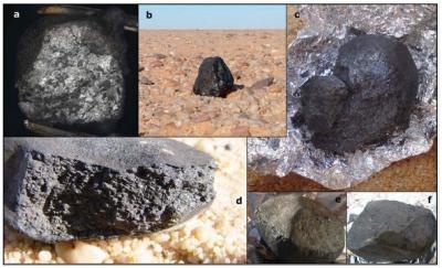 A szétrobbant aszteroida meteoritokként földet ért darabjai