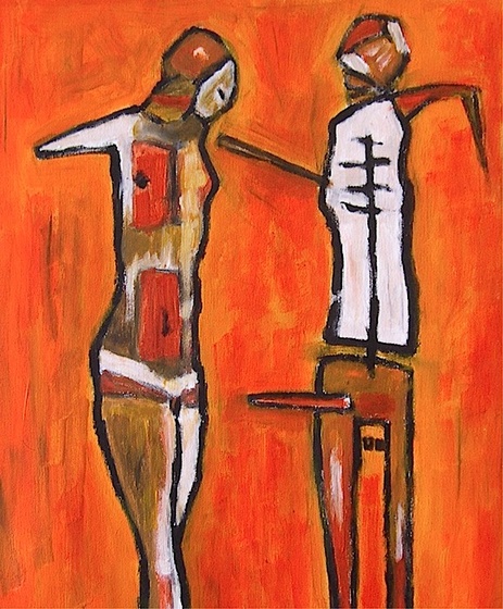 38 kilégzés-belégzés 14,akril, vászon, 45x40cm, 2004