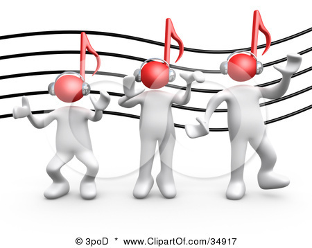 34917-Clipart-Illustration-Of-Three-White-People-With-Red-Music-