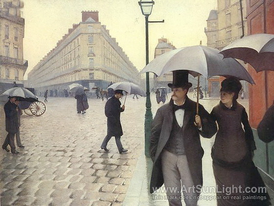 Paris Street in rainy weather - (artsunlight.com)