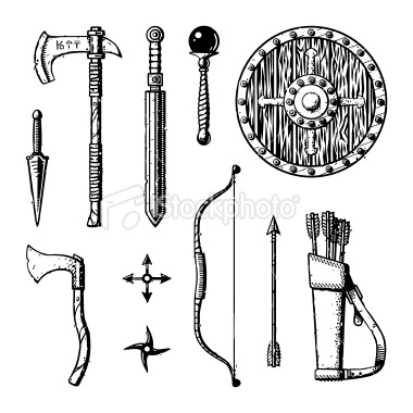 istockphoto 14160004-ink-fantasy-weapons