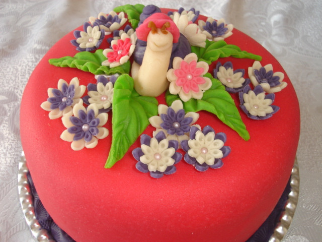 virágos torta