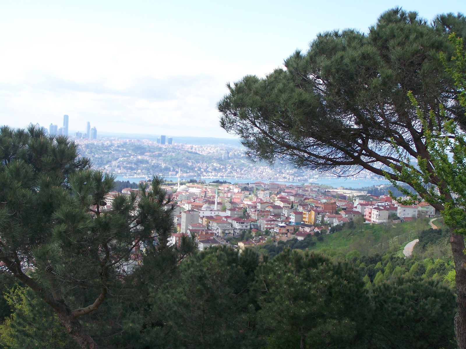 Isztambul, kilátás a városra a hegy tetejéről
