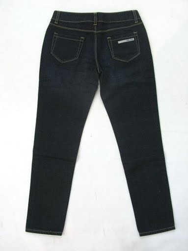 90802A-32  PRADA DARK BLUE JEANS COTTON TROUSERS SIZE 2 4 6(BACK