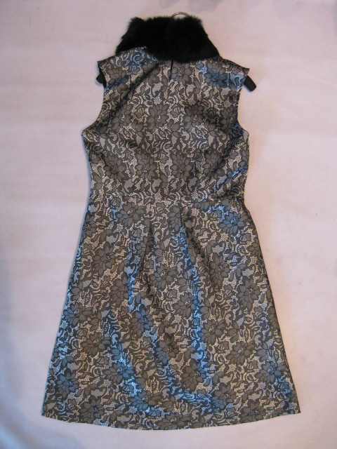 90920A-33 PRADA GREY SILK&RABBIT HAIR DRESS SIZE 2 4 6(BACK) PRI