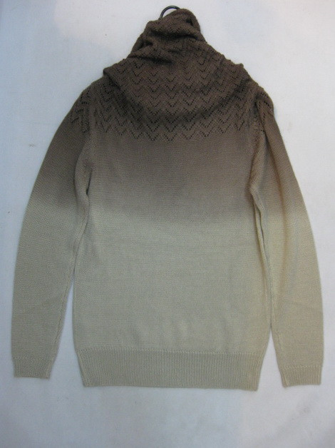 91016A-29  CHANEL COFFEE WOOL KNITWEAR&TERYLENE TOP SIZE 2 4 6  