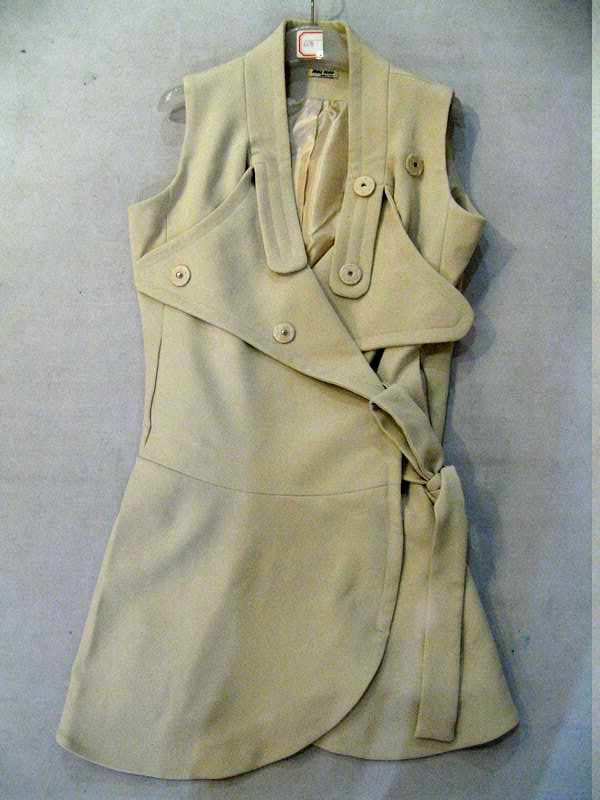 91009B-21A  MIUMIU BEIGE COTTON&POLYESTER DRESS SIZE 2 4 6 PRICE