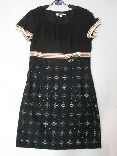 90717A-41A DKNY BLACK SILK&COTTON DRESS SIZE 2 4 6 PRICE USD 49[