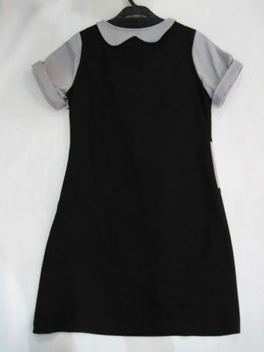 90804A-37 DKNY BLACK COTTON JERSEY&COTTON DRESS SIZE 2 4 6(BACK)