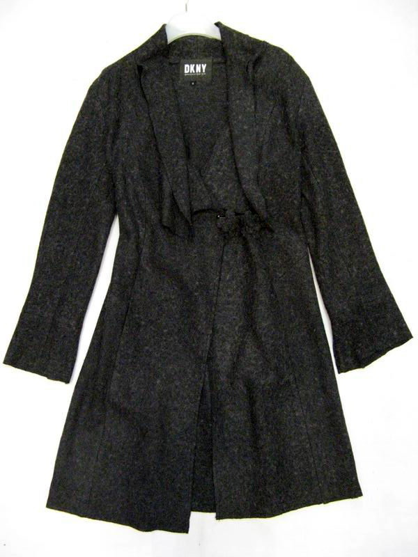 90923B-44 DKNY GREY WOOL DUSTCOAT SIZE 4 6 8 PRICE USD 51