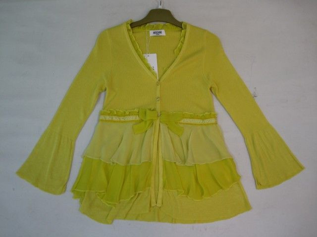 90723C-38B MOSCHINO YELLOW COTTON JERSEY&SILK TOP SIZE 2 4 6 PRI