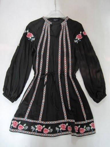 90804A-14B ANNASUI BLACK COTTON&POLYESTER DRESS SIZE 2 4 6 PRICE